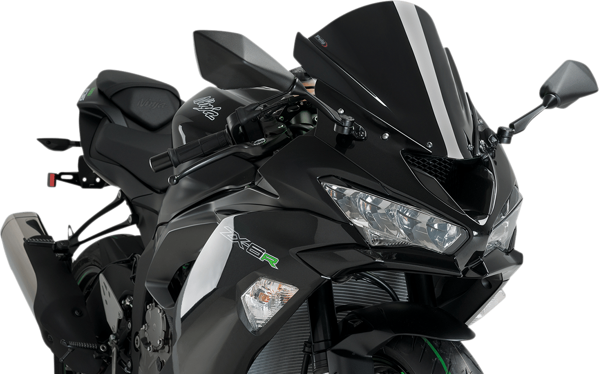 PUIG HI-TECH PARTS - 3177N - Race Windscreen - 13-3/4" - Black - Zx-6R