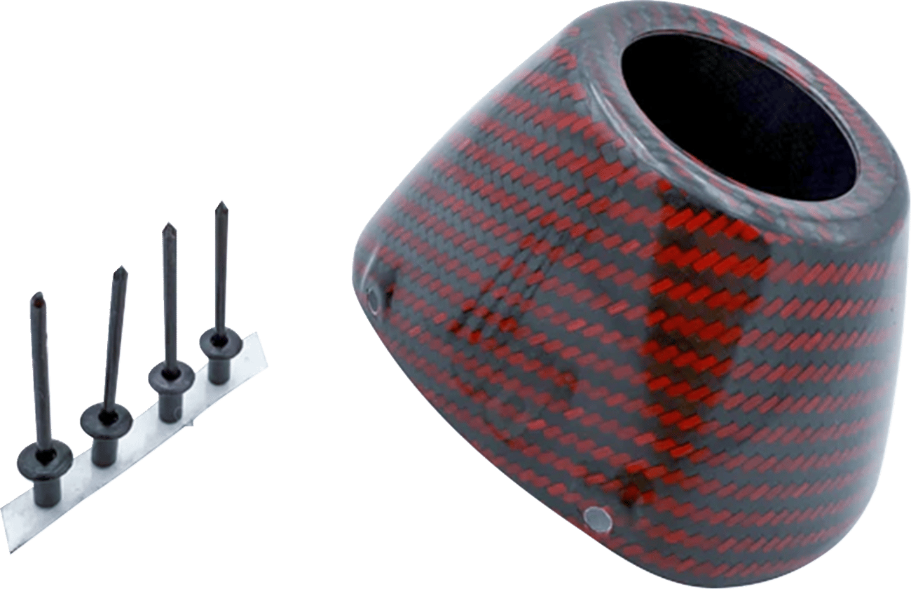 FMF - 040695 - End Cap Kit - Carbon - Rct External - Red