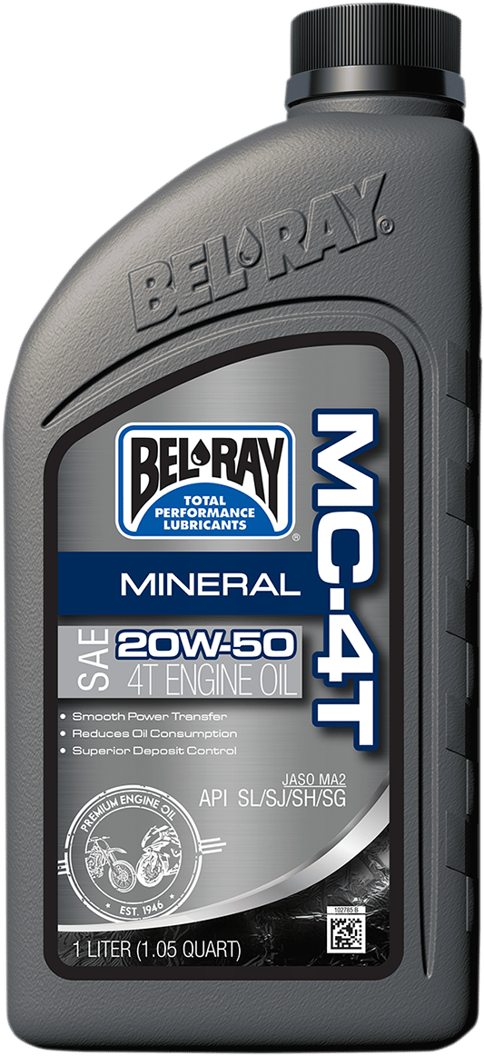 BEL-RAY - 99405BT1LA - Mc-4T Mineral Oil - 20W-50 - 1L