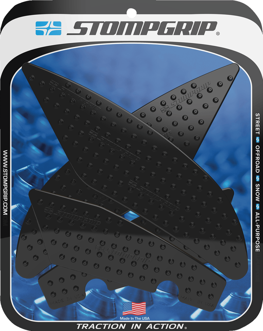 STOMPGRIP - 55100145B - Tank Grips - Volcano - Black - Yamaha - Yzf '17-'20