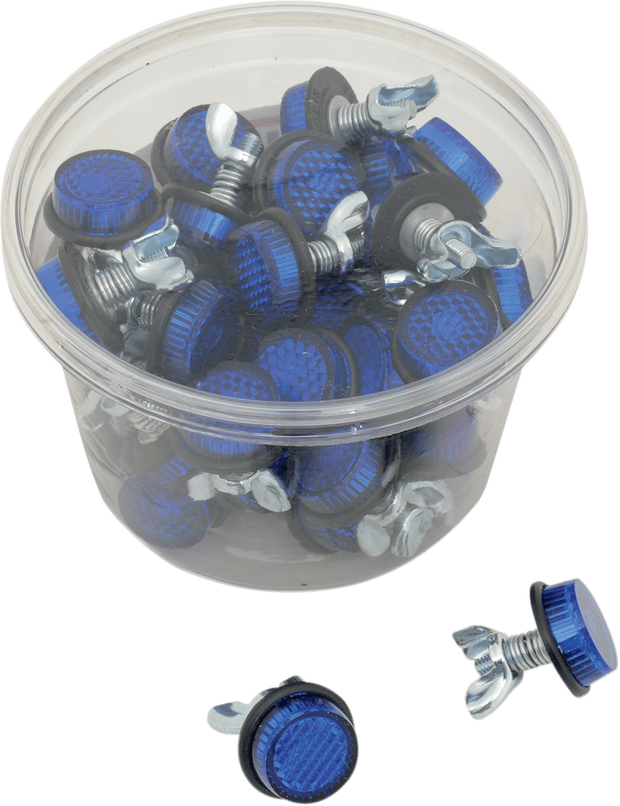 CHRIS PRODUCTS - CH40B - License Plate Reflectors - 40 Pack Tub - Blue