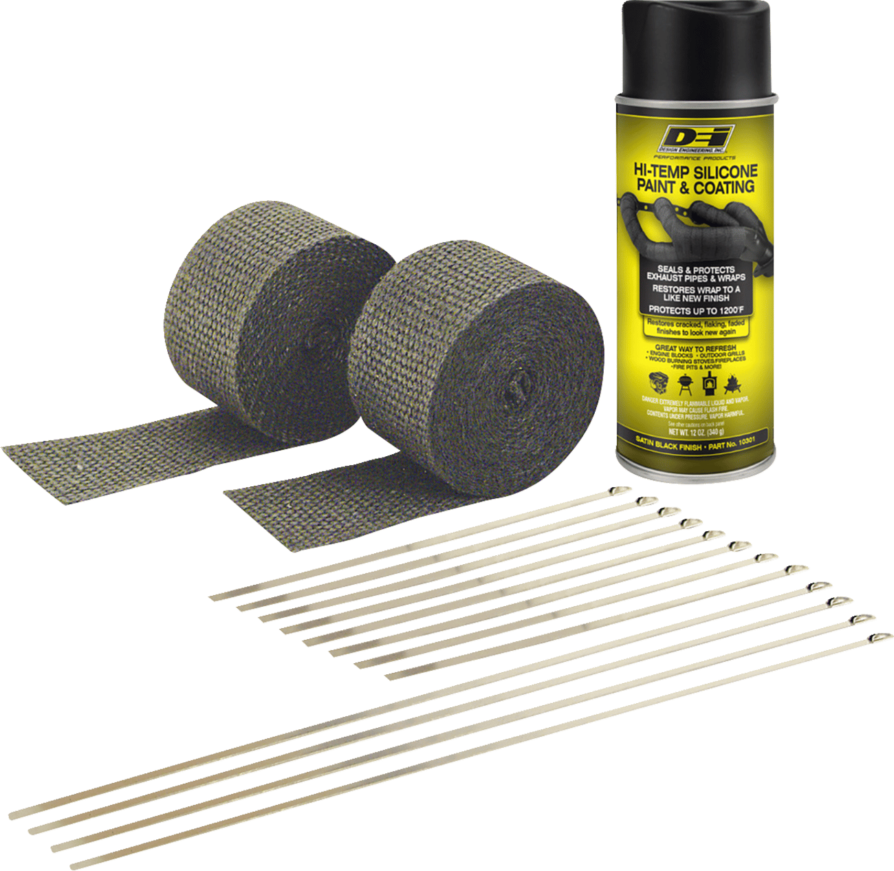 DEI - 901330 - Exhaust Wrap Kit - Black/Black