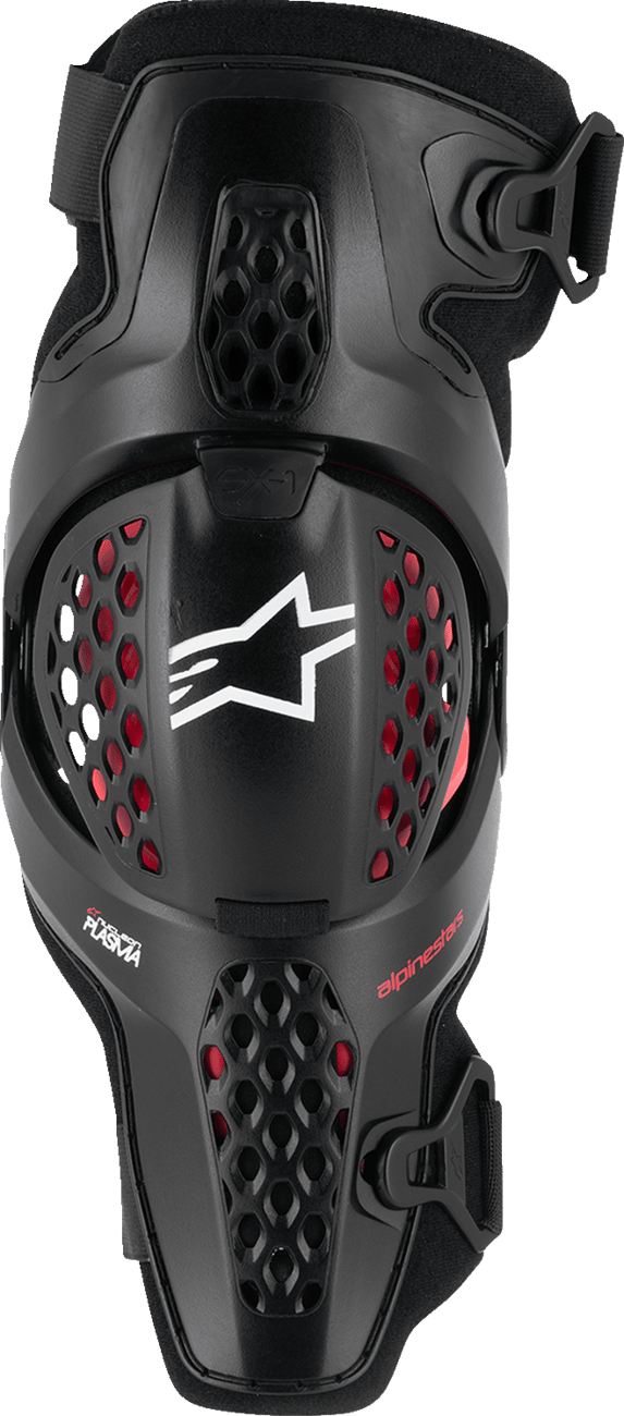 ALPINESTARS - 650032614982X - Sx-1 Plasma Knee Guards - Black/Red/Cool Gray - 2XL