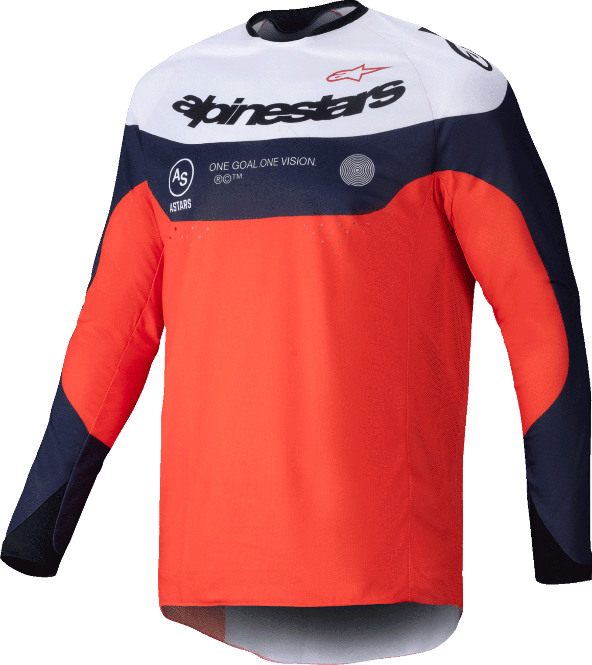 ALPINESTARS - 37601257162L - Pro-Dura Long-Sleeve Jersey - Navy/Hot Orange/White - Large