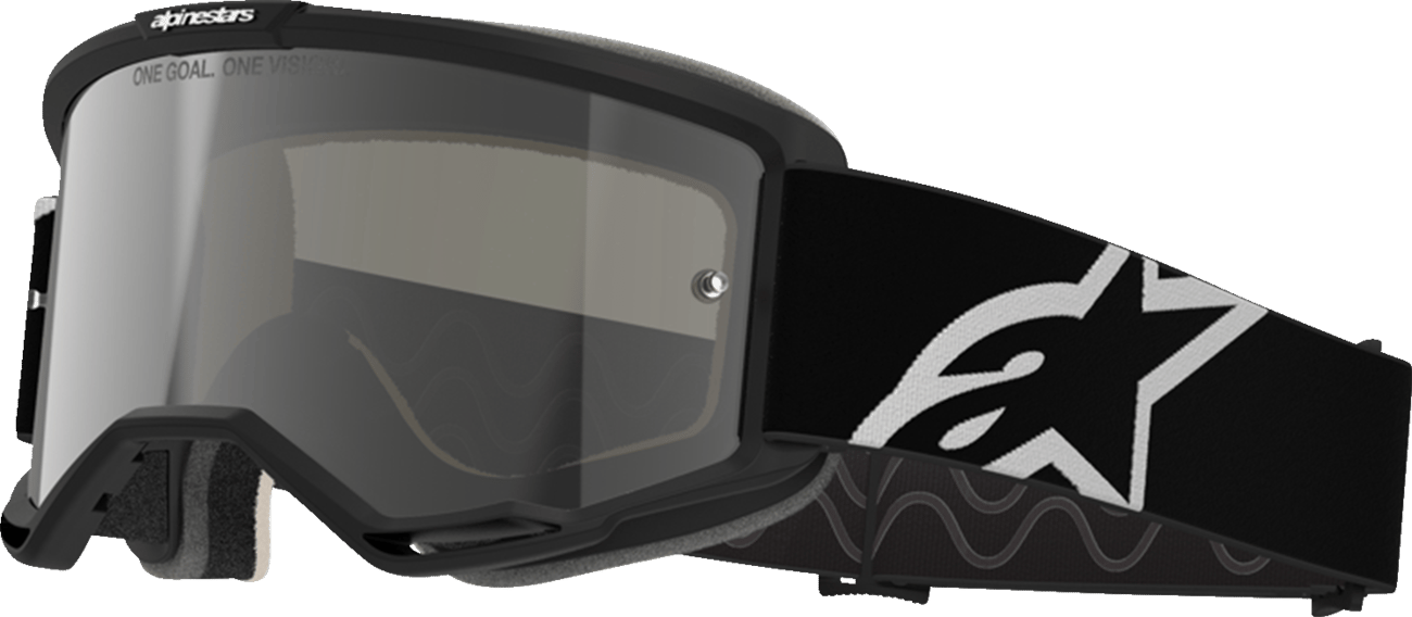 ALPINESTARS GOGGLES - 51021271763 - Vision 5 Goggle - Corp - Black/White - Silver Mirror Lens