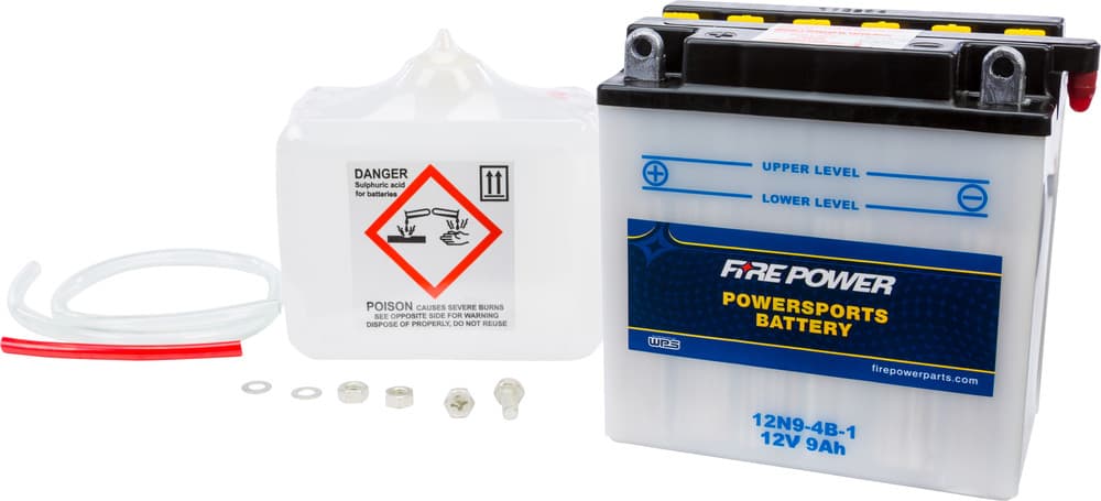 FIRE POWER - 12N9-4B-1 - 12V Standard Battery W/Acid Pack
