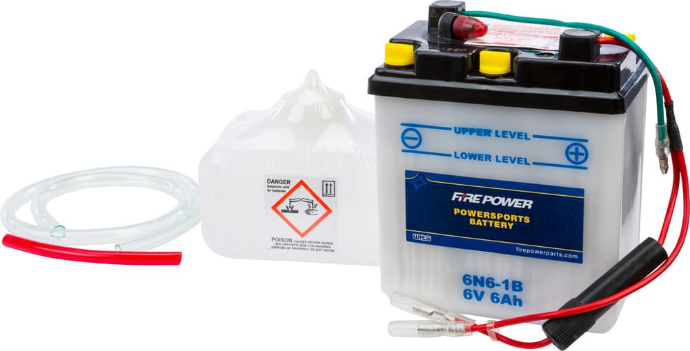 FIRE POWER - 6N6-1B - 6V Standard Battery W/Acid Pack