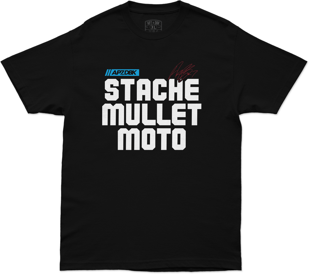 DBK - ATAP-STACHEMULL-L - Stache Mullet Moto Tee