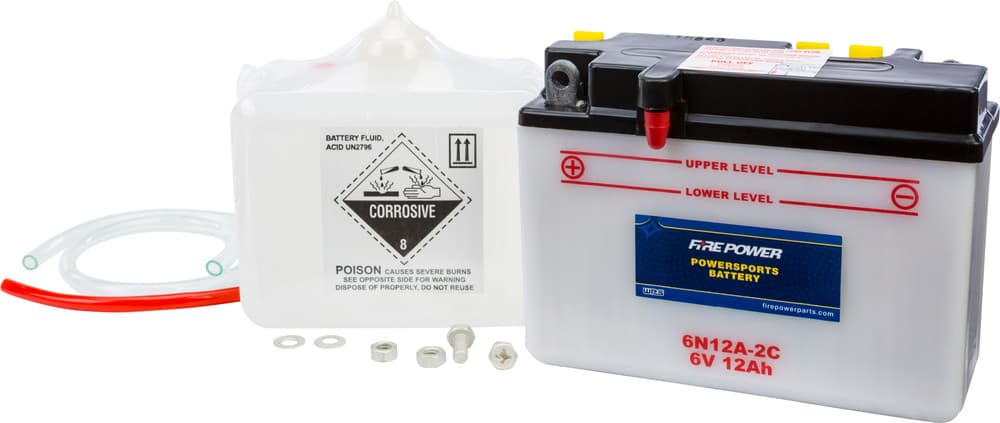 FIRE POWER - 6N12A-2C - 6V Standard Battery W/Acid Pack