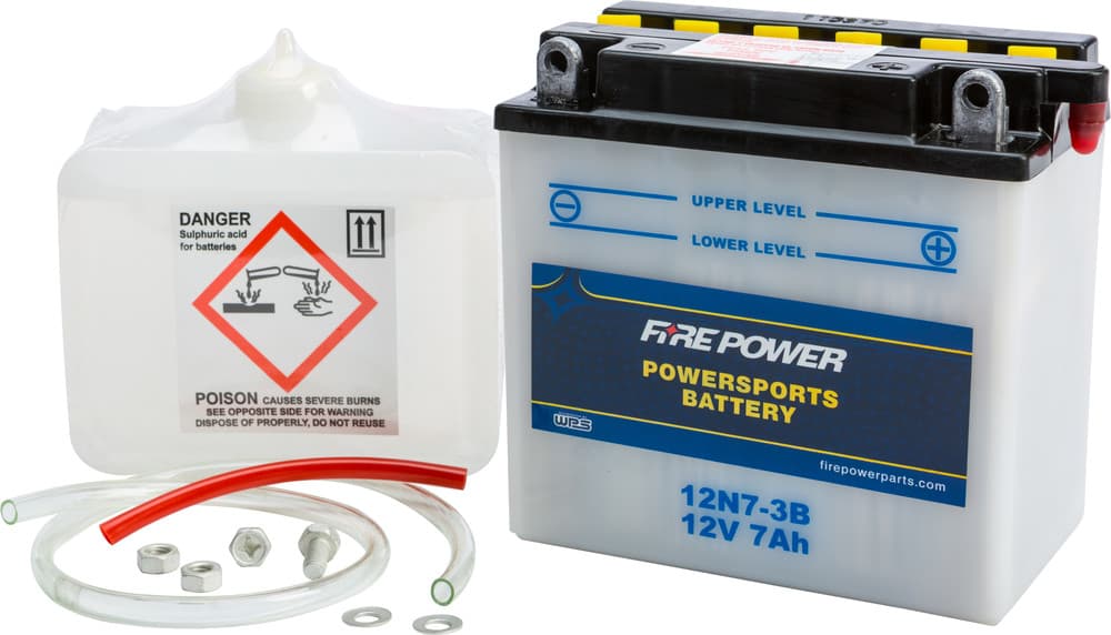 FIRE POWER - 12N7-3B - 12V Standard Battery W/Acid Pack