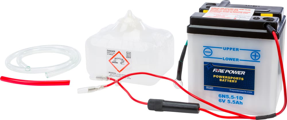 FIRE POWER - 6N5.5-1D - 6V Standard Battery W/Acid Pack