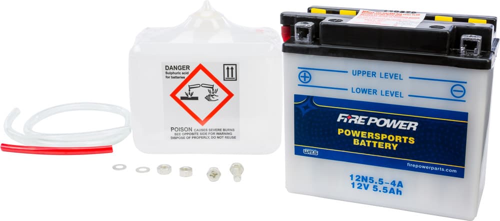 FIRE POWER - 12N5.5-4A - 12V Standard Battery W/Acid Pack
