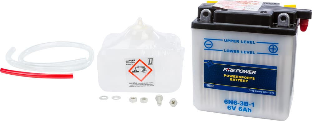 FIRE POWER - 6N6-3B-1 - 6V Standard Battery W/Acid Pack