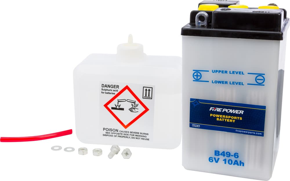 FIRE POWER - B49-6 - 6V Standard Battery W/Acid Pack