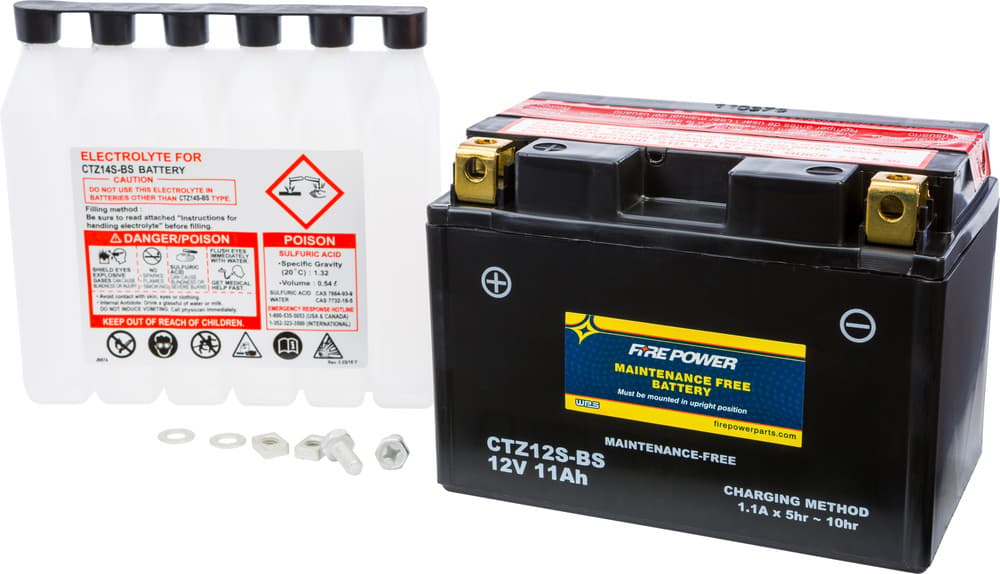 FIRE POWER - CTZ12S-BS - Maintenance Free Sealed Battery