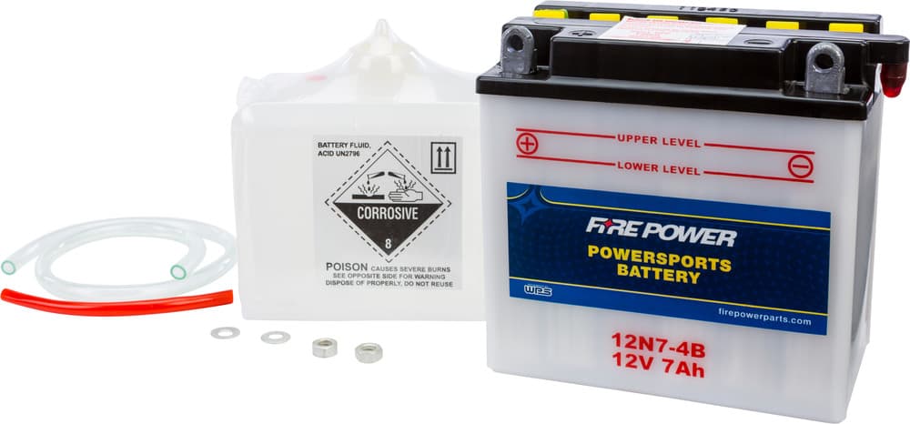 FIRE POWER - 12N7-4B - 12V Standard Battery W/Acid Pack