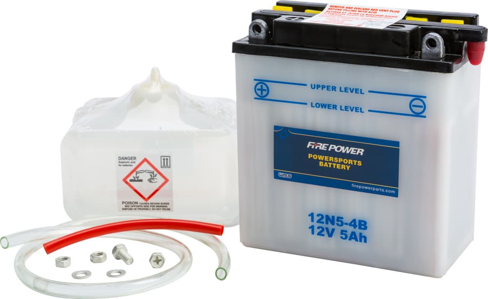 FIRE POWER - 12N5-4B - 12V Standard Battery W/Acid Pack