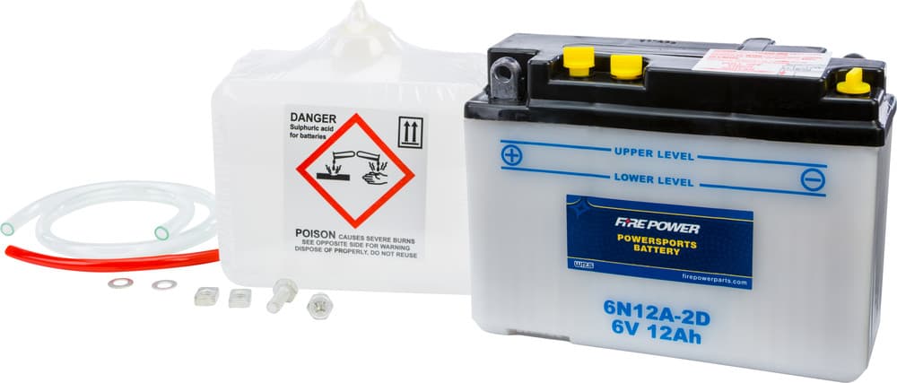 FIRE POWER - 6N12A-2D - 6V Standard Battery W/Acid Pack