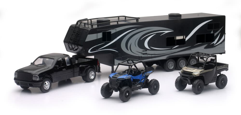 NEW RAY TOYS Pick Up Toy Hauler with Vehicles Set