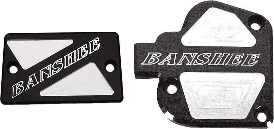 Throttle & Brake Cover Set Black Logo Banshee