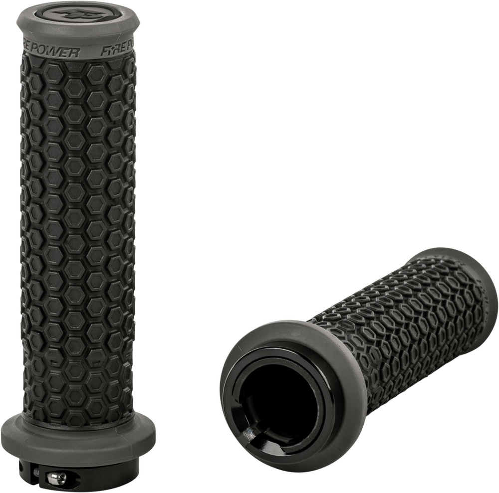 FIRE POWER - 24-0109 - Pilot ATV Lock-On Grips Black/Gray
