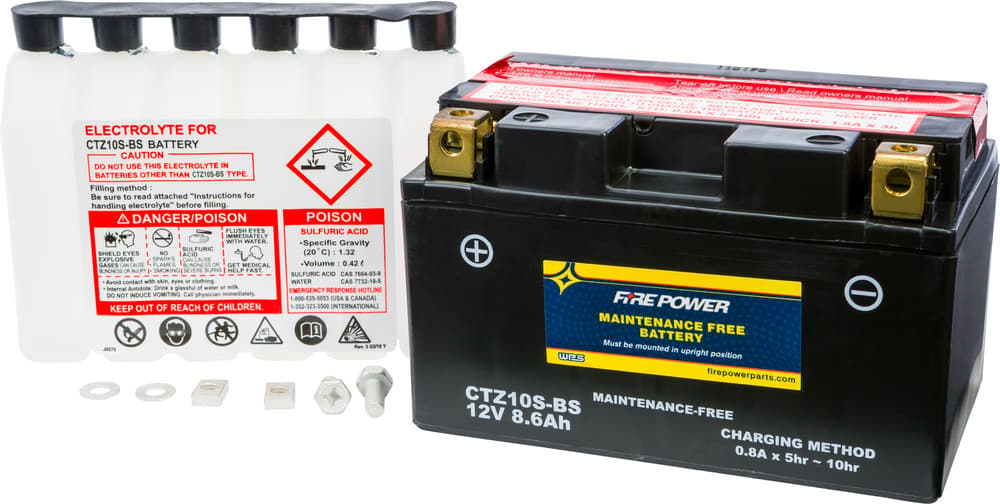 FIRE POWER - CTZ10S-BS - Maintenance Free Sealed Battery