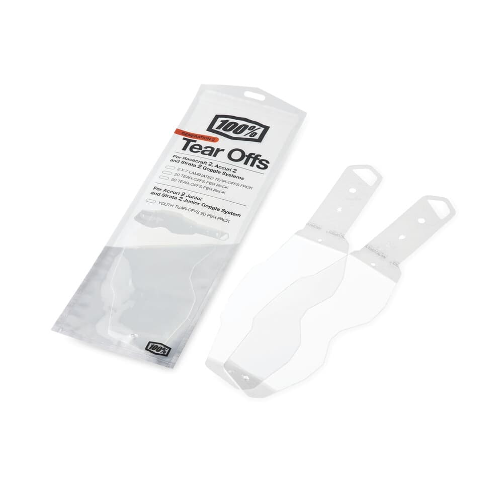 100% Racecraft 2 / Accuri 2 / Strata 2 Laminated Tear-Offs