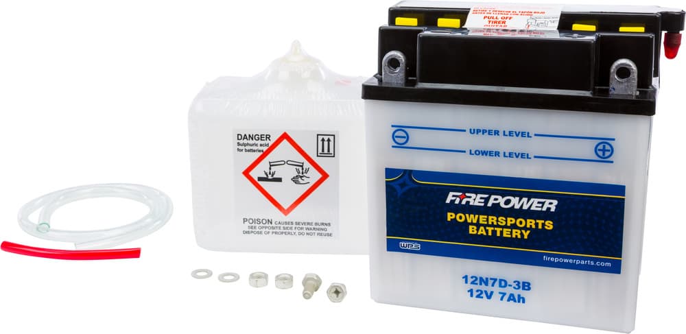 FIRE POWER - 12N7D-3B - 12V Standard Battery W/Acid Pack