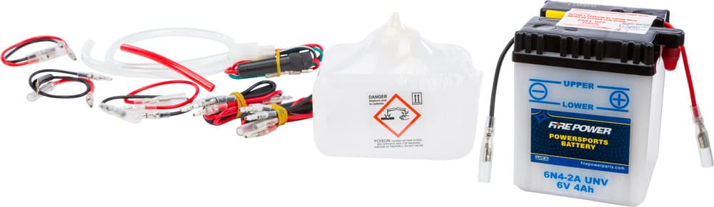 FIRE POWER - 6N4-2A/UNV - 6V Standard Battery W/Acid Pack