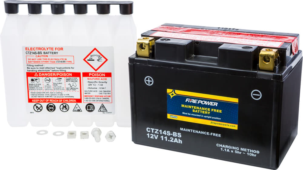 FIRE POWER - CTZ14S-BS - Maintenance Free Sealed Battery