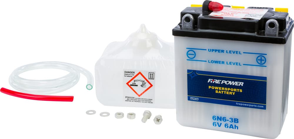 FIRE POWER - 6N6-3B - 6V Standard Battery W/Acid Pack
