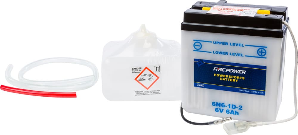 FIRE POWER - 6N6-1D-2 - 6V Standard Battery W/Acid Pack