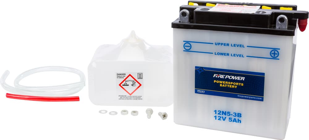 FIRE POWER - 12N5-3B - 12V Standard Battery W/Acid Pack