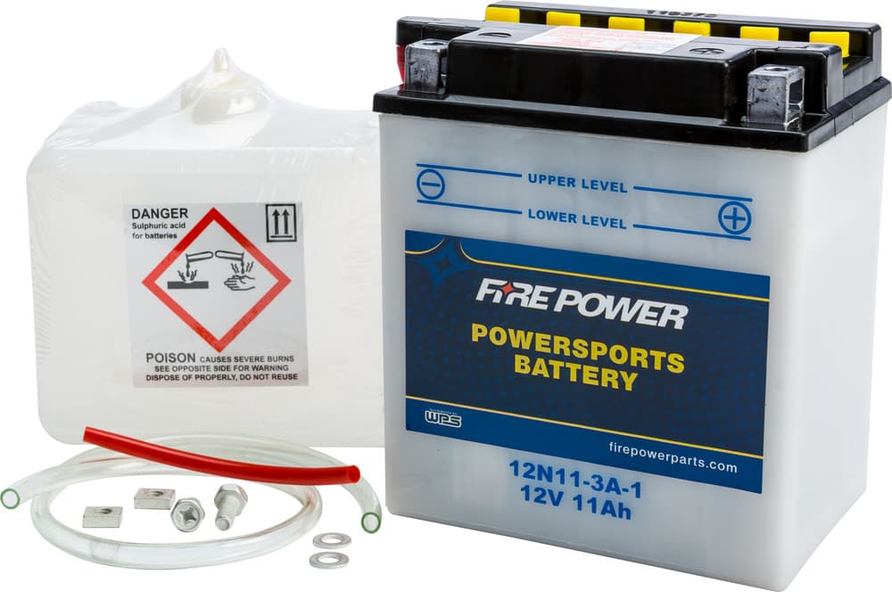 FIRE POWER - 12N11-3A-1 - 12V Standard Battery W/Acid Pack