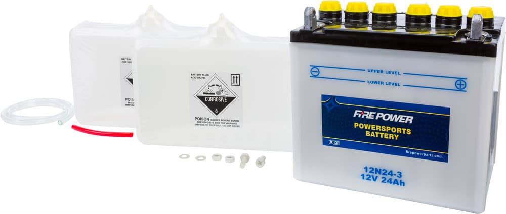 FIRE POWER - 12N24-3 - 12V Standard Battery W/Acid Pack