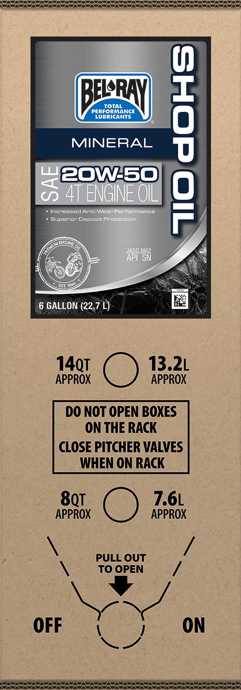 BEL-RAY - 301291150033 - Shop Oil - 20W-50 - 6 U.s. Gal - Bag-In-Box
