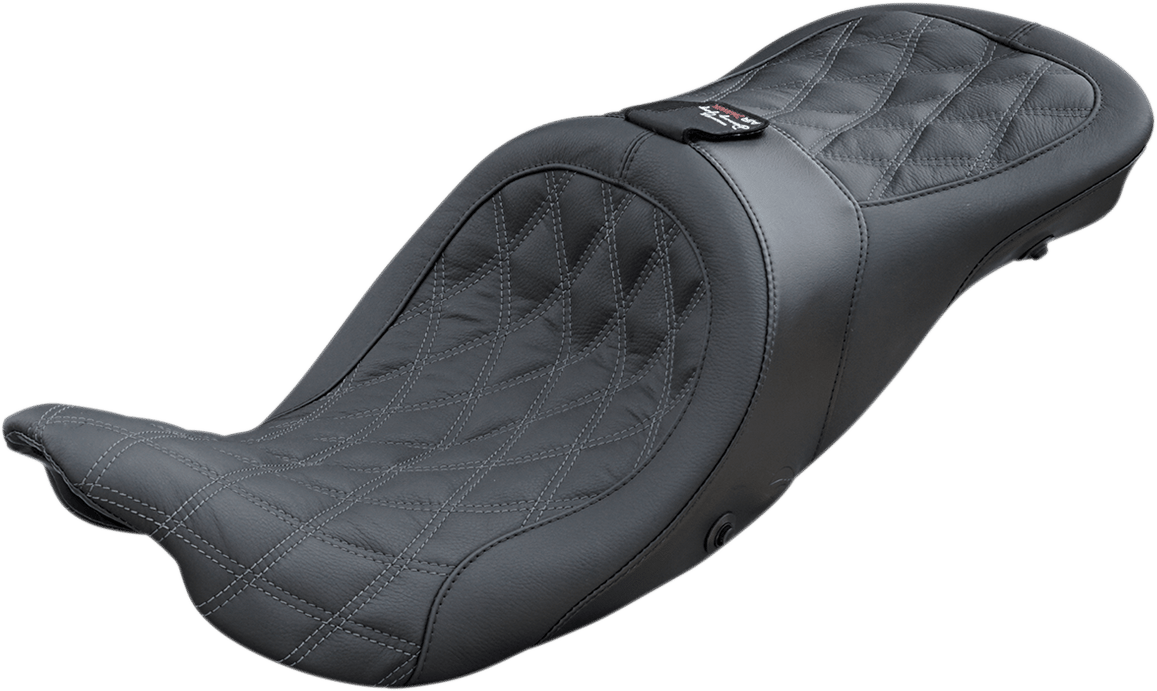 DANNY GRAY - 21413DIAAIR - Longhaul 2UP Seat - Air - W/ Driver Backrest Capability - Double Diamond W/ Gray Stitch - Fl '08-'23