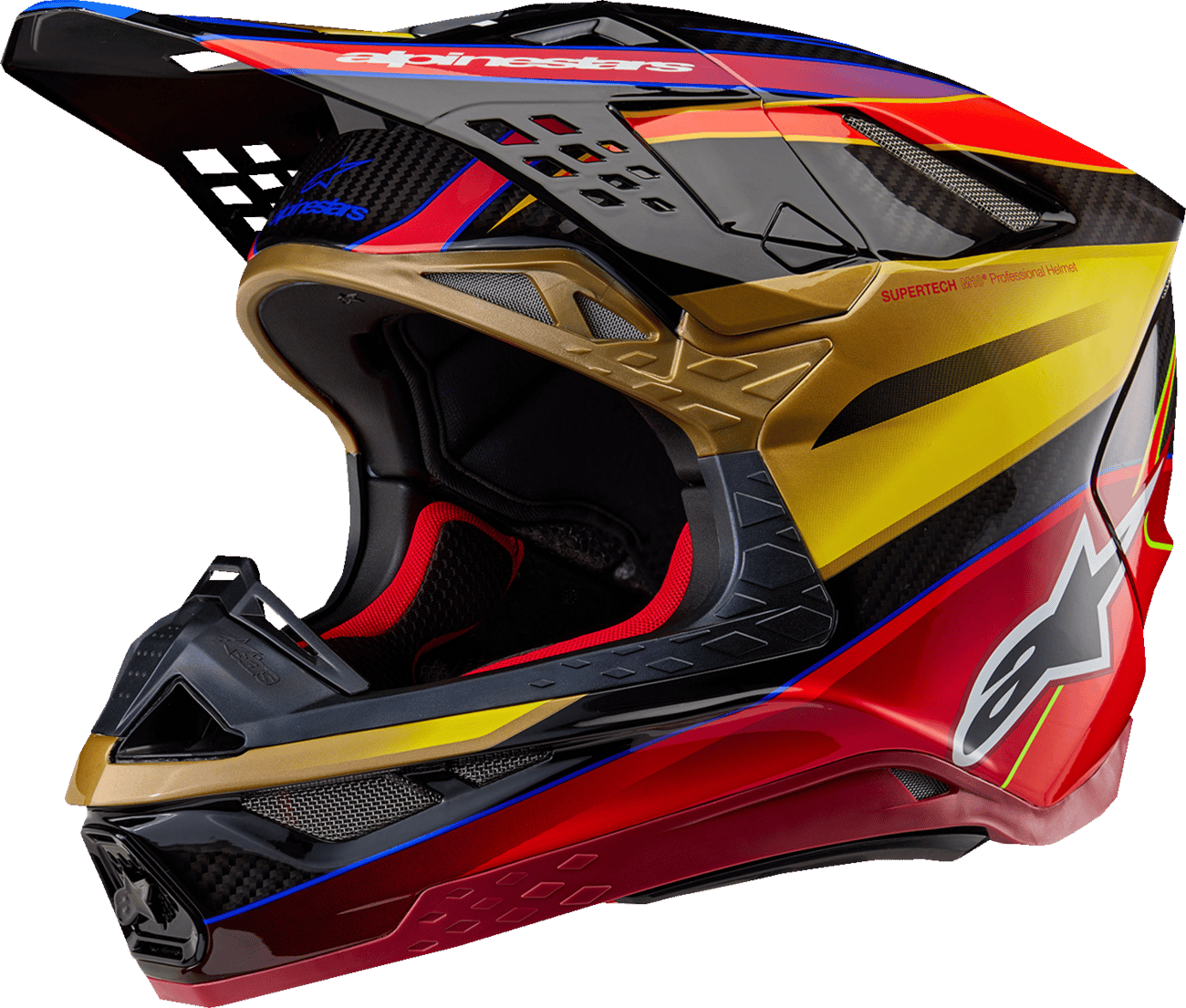 ALPINESTARS - 83012235938L - Supertech M10 Helmet - Era - Mips® - Gloss Gold/Yellow/Rio Red - Large