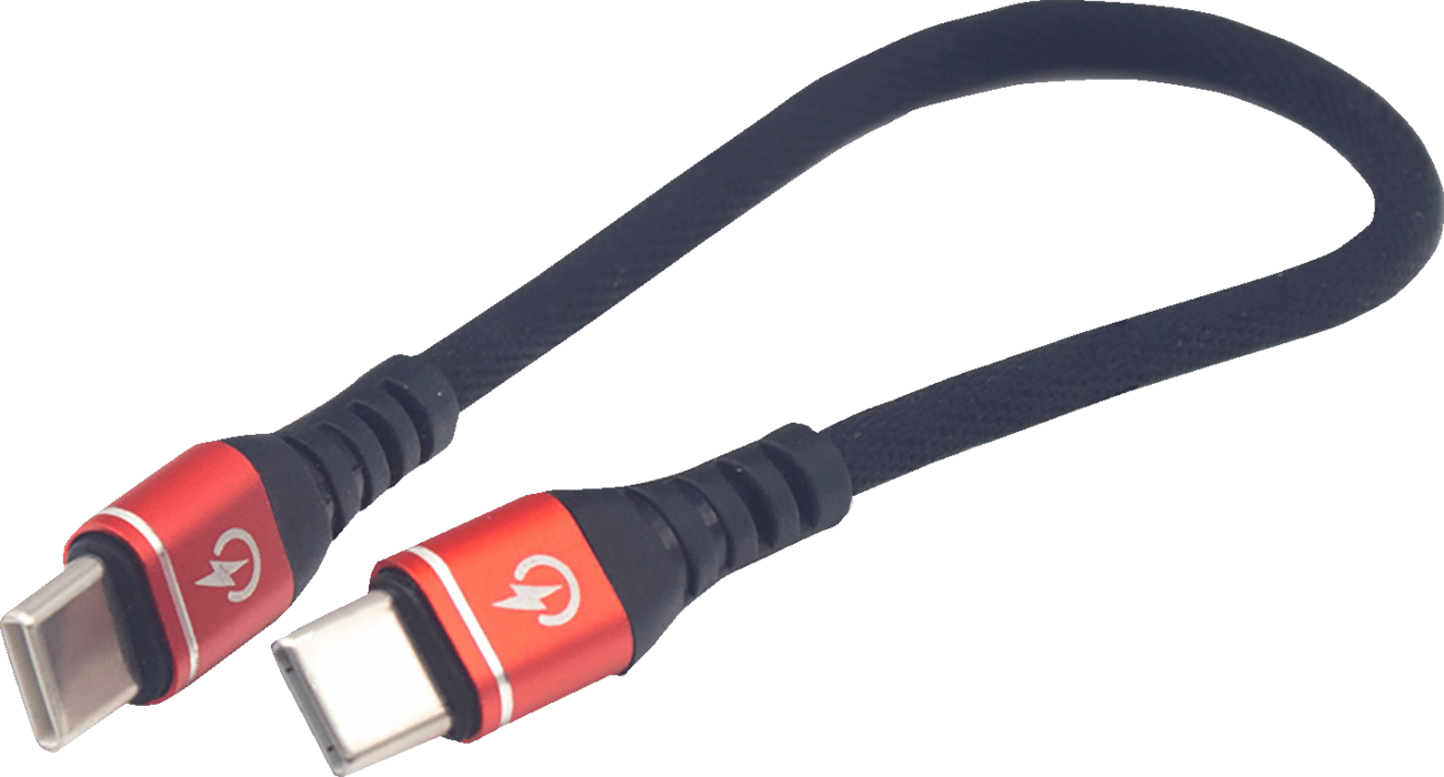 RIDEPOWER Electrical Tool 7-1/2" Male USB-C to Male USB-C Heavy-Duty Rated Phone Charging Cable