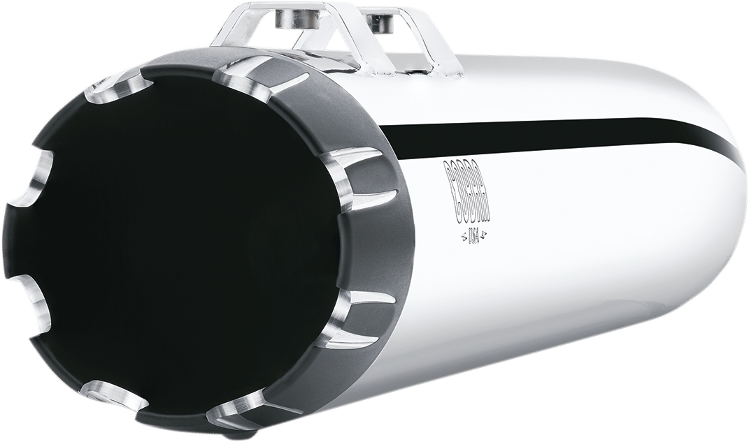 COBRA - 6266 - Slip-On Mufflers - 4" - Chrome With Contrast Cut Tip - '95-'16 Fl