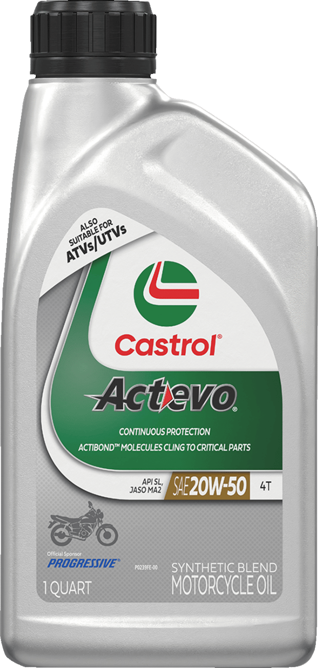 CASTROL - 15D7CF - Act Evo® Semi-Synthetic 4T Engine Oil - 20W-50 - 1 U.s. Quart