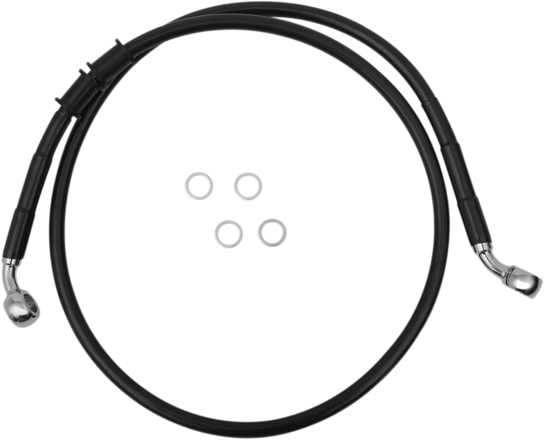 DRAG SPECIALTIES - 17415363 - Brake Line - Front - +6" - Black - Xl