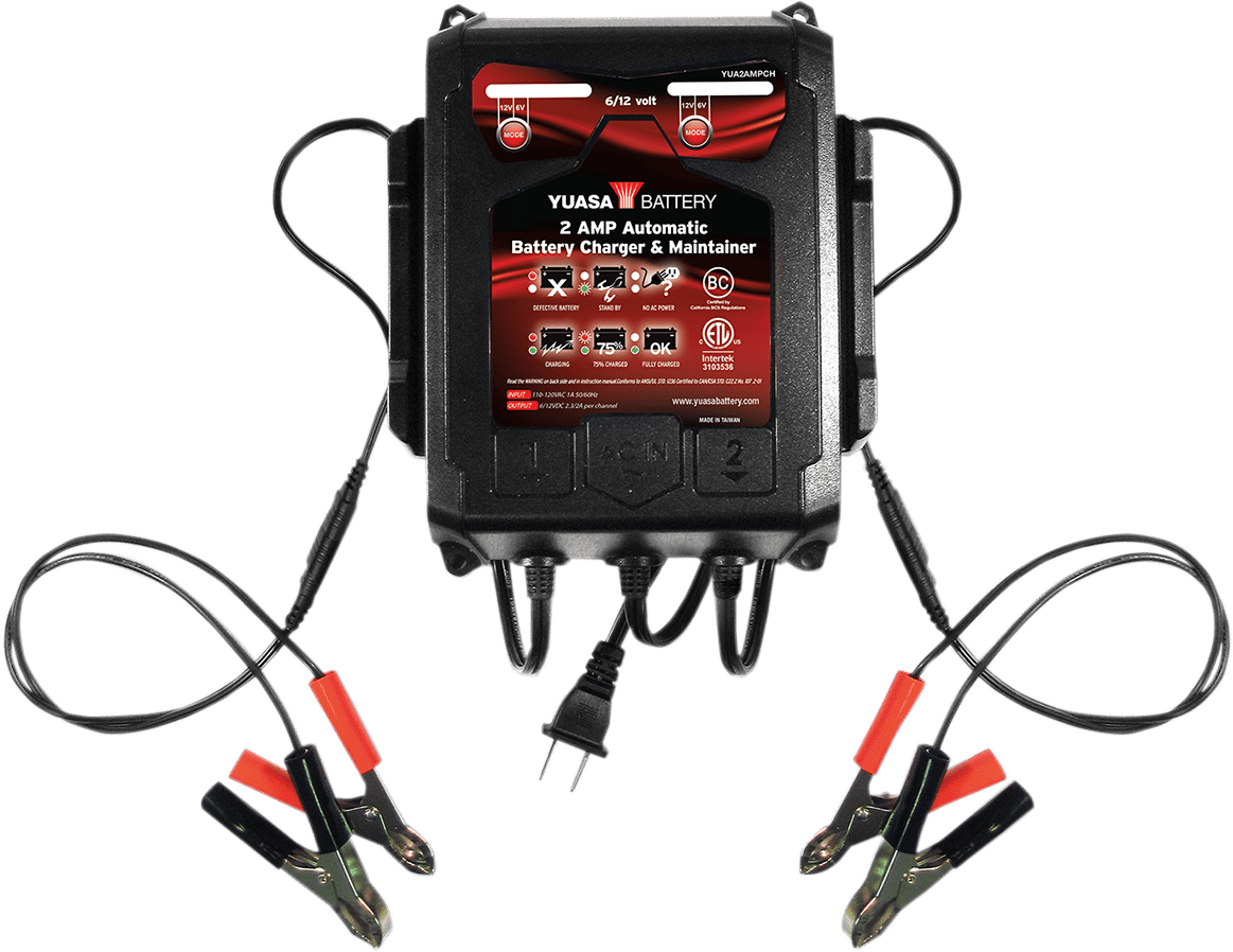 YUASA - YUA2AMPCH - Dual-Bank Battery Charger And Maintainer