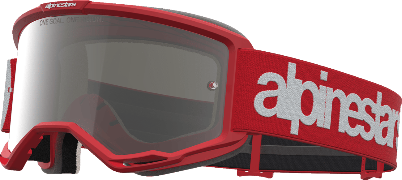 ALPINESTARS GOGGLES - 51018273237 - Vision 5 Goggle - Hone - Red/White - Silver Mirror Lens