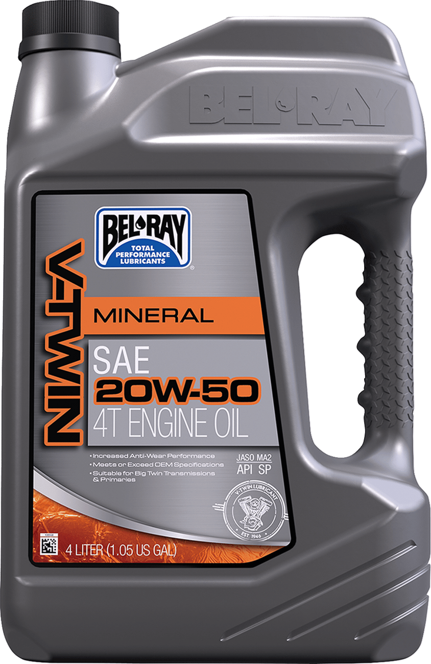 V-Twin Mineral Oil 20W50 4L (4/CASE Sold Ea)