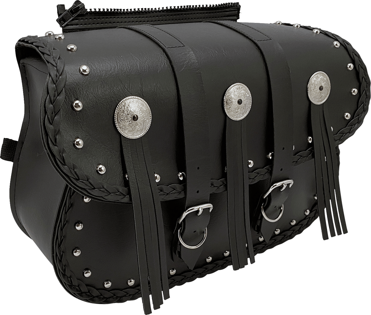 WILLIE & MAX LUGGAGE - 5832000 - Warrior Saddlebag - Black - Studded - Black