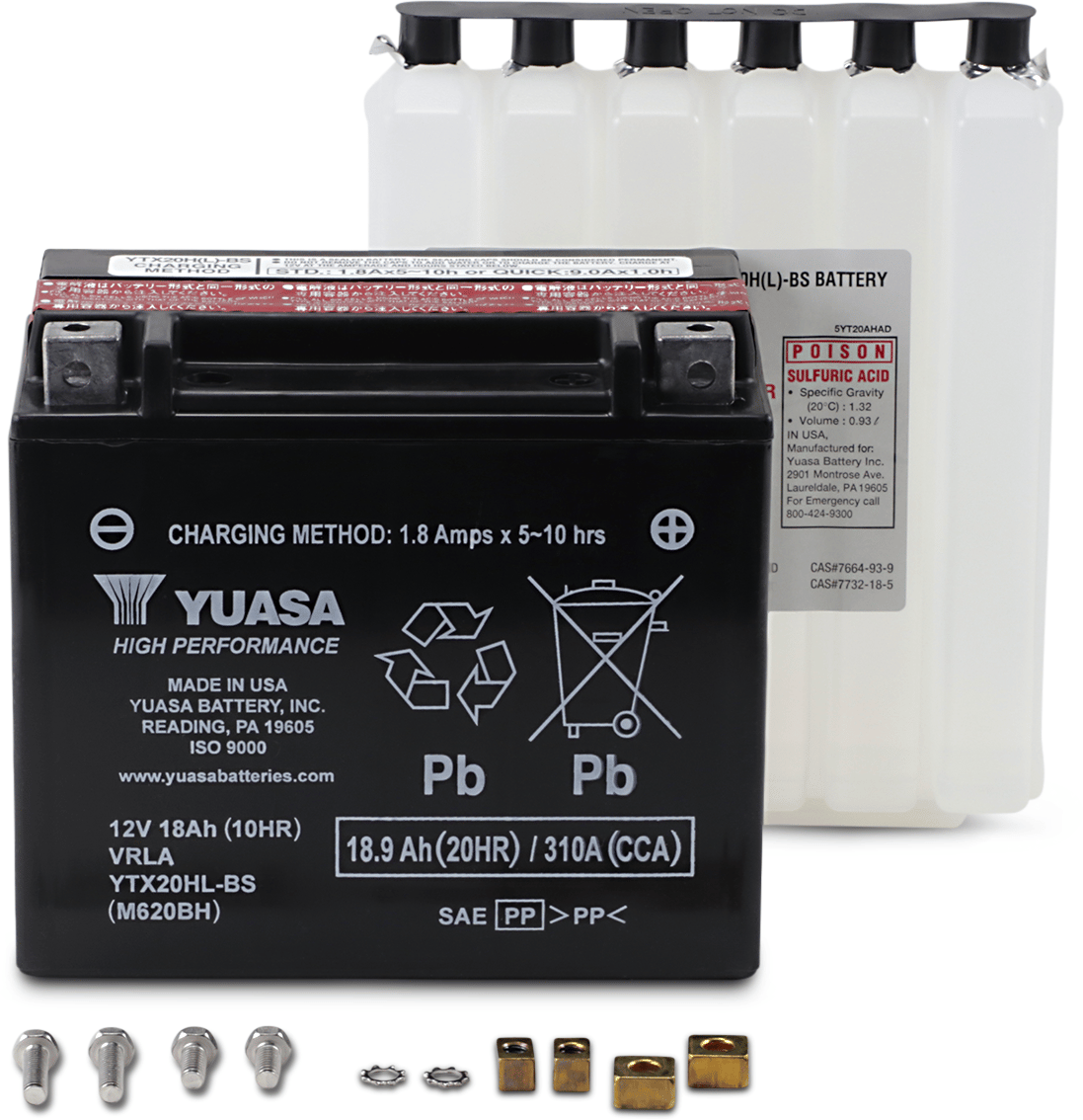 YUASA - YUAM620BH - High Performance Agm Maintenance-Free Battery