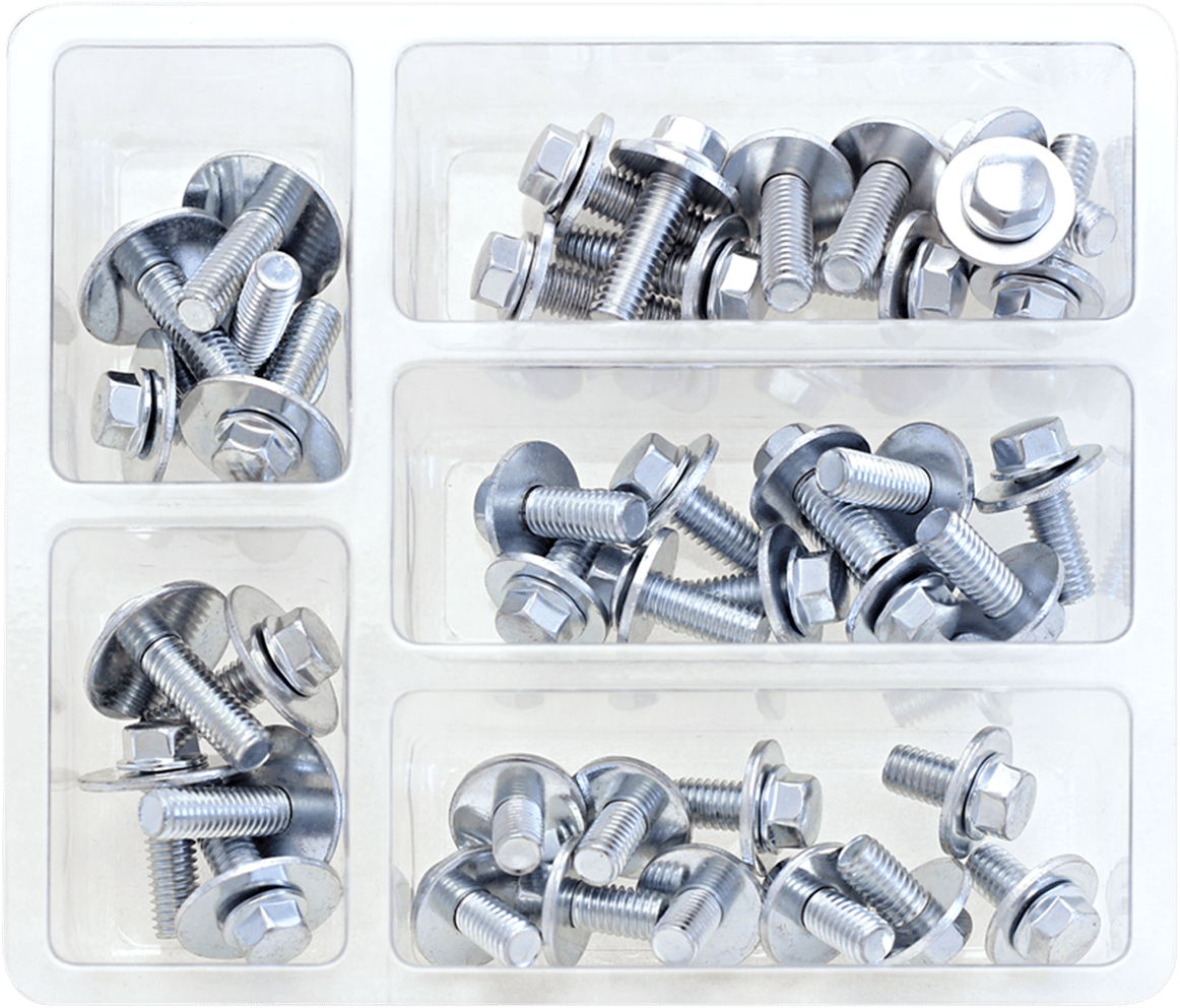 8MM Hex Flange Bolt Assortment W/16MM Washer 40 Piece Kit