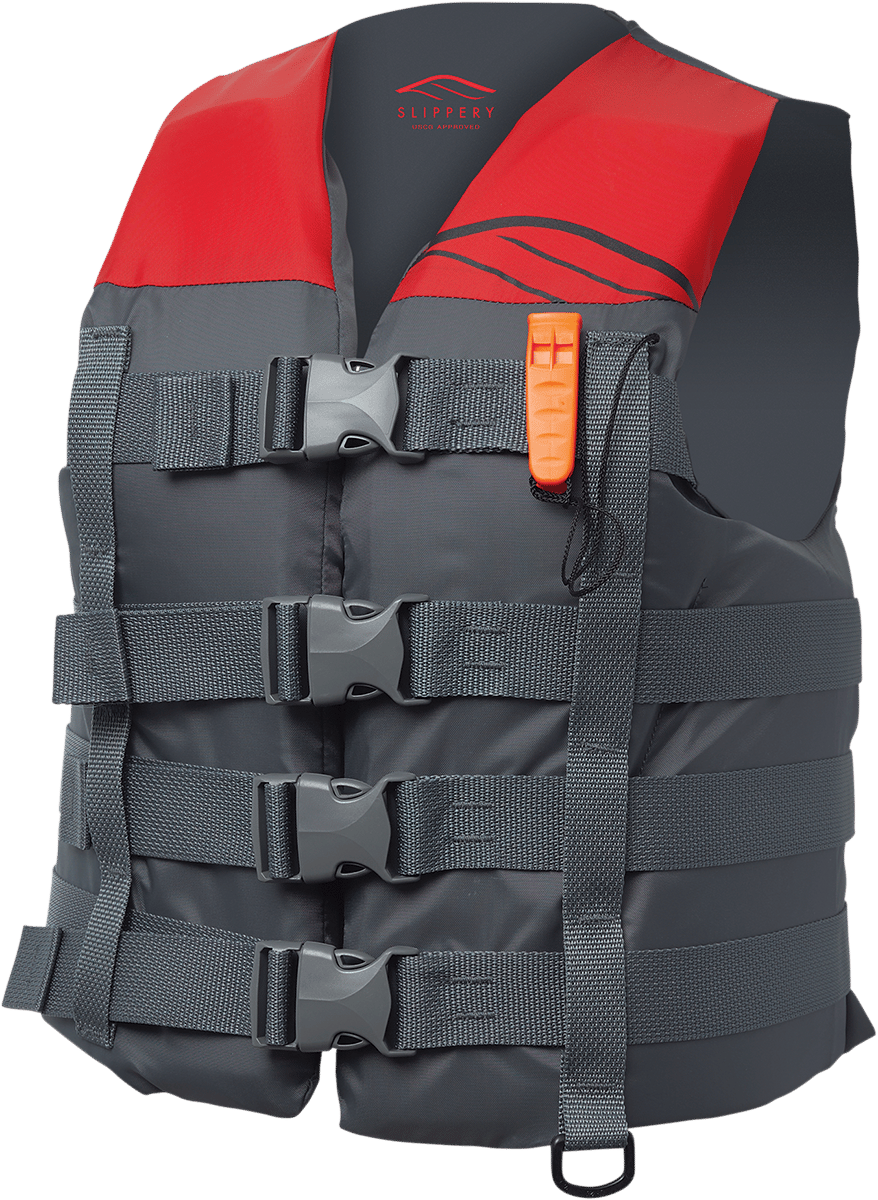 SLIPPERY - 32400865 - Hydro Nylon Vest - Charcoal/Red - 4XL