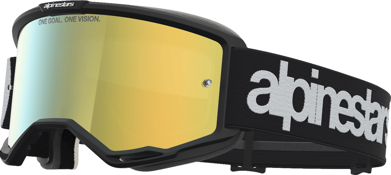 ALPINESTARS GOGGLES - 51018271762 - Vision 5 Goggle - Hone - Black/White - Gold Mirror Lens